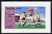 Nagaland 1973 Scouts Day opt'd on 1972 Munich Olympic Games imperf souvenir sheet (Football) unmounted mint