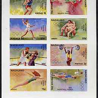 Nagaland 1972 Munich Olympic Games imperf sheetlet containing complete set of 8 values unmounted mint