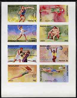 Nagaland 1972 Munich Olympic Games imperf sheetlet containing complete set of 8 values unmounted mint