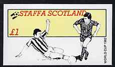 Staffa 1982 Football World Cup imperf souvenir sheet (£1 value) unmounted mint