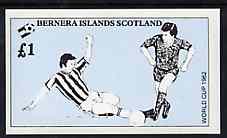 Bernera 1982 Football World Cup imperf souvenir sheet (£1 value) unmounted mint