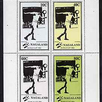 Nagaland 1982 Football World Cup perf sheetlet containing set of 4 values unmounted mint