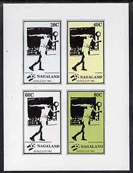 Nagaland 1982 Football World Cup imperf sheetlet containing set of 4 values unmounted mint