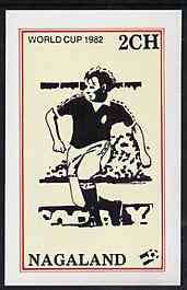 Nagaland 1982 Football World Cup imperf deluxe sheet (2ch value) unmounted mint