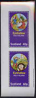 Eynhallow 1981 Fairy Tales (Jack the Giant Killer) imperf sheetlet containing set of 2 values unmounted mint