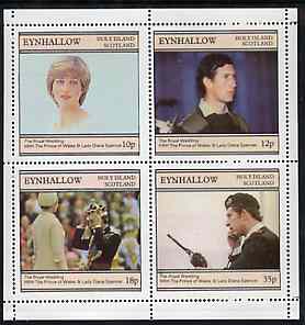 Eynhallow 1981 Royal Wedding perf sheetlet containing set of 4 values unmounted mint