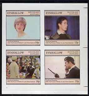 Eynhallow 1981 Royal Wedding imperf sheetlet containing set of 4 values unmounted mint