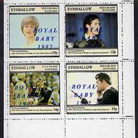 Eynhallow 1982 Royal Baby opt on Royal Wedding perf sheetlet containing set of 4 values unmounted mint