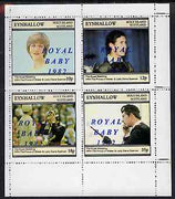 Eynhallow 1982 Royal Baby opt on Royal Wedding perf sheetlet containing set of 4 values unmounted mint