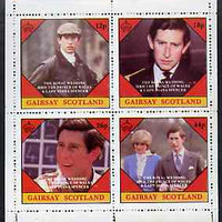 Gairsay 1981 Royal Wedding perf sheetlet containing set of 4 values unmounted mint