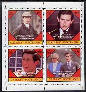 Gairsay 1981 Royal Wedding perf sheetlet containing set of 4 values unmounted mint