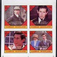 Gairsay 1981 Royal Wedding imperf sheetlet containing set of 4 values unmounted mint