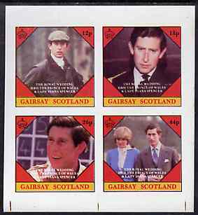 Gairsay 1981 Royal Wedding imperf sheetlet containing set of 4 values unmounted mint