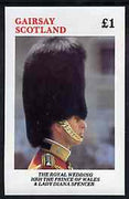 Gairsay 1981 Royal Wedding imperf souvenir sheet (£1 value) unmounted mint