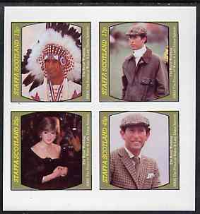 Staffa 1981 Royal Wedding imperf sheetlet containing set of 4 values unmounted mint