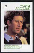 Staffa 1981 Royal Wedding imperf souvenir sheet (£1 value) unmounted mint