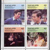Nagaland 1981 Royal Wedding perf sheetlet containing set of 4 values unmounted mint