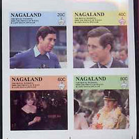 Nagaland 1981 Royal Wedding imperf sheetlet containing set of 4 values unmounted mint