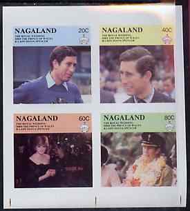 Nagaland 1981 Royal Wedding imperf sheetlet containing set of 4 values unmounted mint