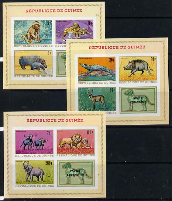 Guinea - Conakry 1968 Wildlife set of 3 m/sheets (SG MS 667)