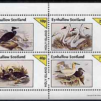 Eynhallow 1981 Birds #43 (Cormorant, Swan etc) perf sheetlet containing set of 4 values unmounted mint