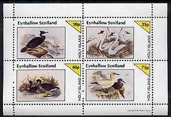 Eynhallow 1981 Birds #43 (Cormorant, Swan etc) perf sheetlet containing set of 4 values unmounted mint