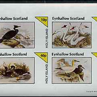 Eynhallow 1981 Birds #43 (Cormorant, Swan etc) imperf sheetlet containing set of 4 values unmounted mint