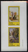 Staffa 1982 Pastoral Scenes imperf sheetlet containing set of 2 values unmounted mint