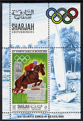 Sharjah 1968 Olympics (Show Jumping & Yacht) perf m/sheet unmounted mint Mi BL40