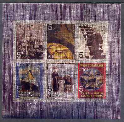 Abkhazia 1998 White Star Line - Titanic imperf sheetlet containing set of 6 values printed on metallic foil unmounted mint