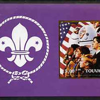 Touva 2000 Scouts (with Astronaut by Norman Rockwell) rouletted m/sheet unmounted mint