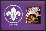 Touva 2000 Scouts (with Astronaut by Norman Rockwell) rouletted m/sheet unmounted mint
