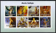 Congo 2004 Fantasy Paintings by Boris Vallejo imperf sheetlet containing 8 values, unmounted mint