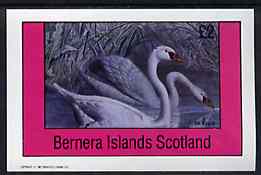 Bernera 1981 Birds #36 (Swans) imperf deluxe sheet (£2 value) unmounted mint