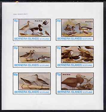 Bernera 1982 Birds #41 imperf set of 6 values unmounted mint