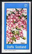 Staffa 1982 Flowers #54 imperf souvenir sheet (£1 value) unmounted mint