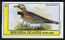 Bernera 1982 Birds #48 (Lark) imperf souvenir sheet (£1 value) unmounted mint