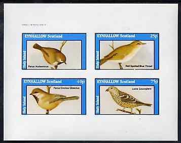 Eynhallow 1982 Birds #47 imperf set of 4 values (value omitted from upper left stamp) unmounted mint