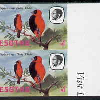 Lesotho 1981 Red Bishop M1 def in unmounted mint imperf pair* (SG 448)