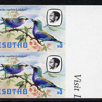 Lesotho 1981 Lilac Breasted Roller M5 def in unmounted mint imperf pair* (SG 450)