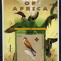Malawi 2005 Birds of Africa - Kestrel perf m/sheet with Scout Logo and Ducks in background, unmounted mint