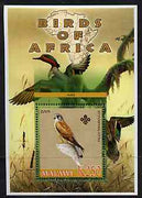 Malawi 2005 Birds of Africa - Kestrel perf m/sheet with Scout Logo and Ducks in background, unmounted mint
