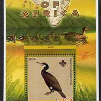 Malawi 2005 Birds of Africa - Cormorant perf m/sheet with Scout Logo and Ducks in background, unmounted mint