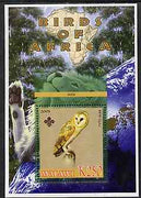Malawi 2005 Birds of Africa - Barn Owl perf m/sheet with Scout Logo and Lion in background, unmounted mint