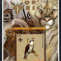 Malawi 2005 Birds of Africa - Osprey perf m/sheet with Scout Logo and Lion in background, unmounted mint