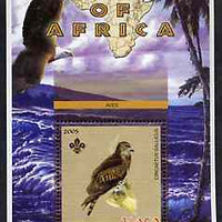 Malawi 2005 Birds of Africa - Eagle perf m/sheet with Scout Logo, unmounted mint