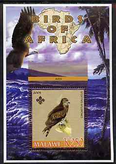 Malawi 2005 Birds of Africa - Eagle perf m/sheet with Scout Logo, unmounted mint