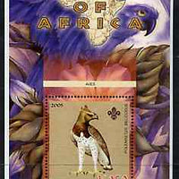 Malawi 2005 Birds of Africa - Martial Eagle perf m/sheet with Scout Logo, unmounted mint