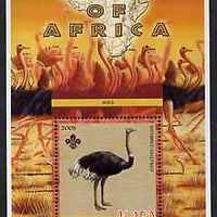 Malawi 2005 Birds of Africa - Ostrich perf m/sheet with Scout Logo, unmounted mint