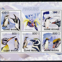 Guinea - Bissau 2009 Penguins perf sheetlet containing 5 values unmounted mint